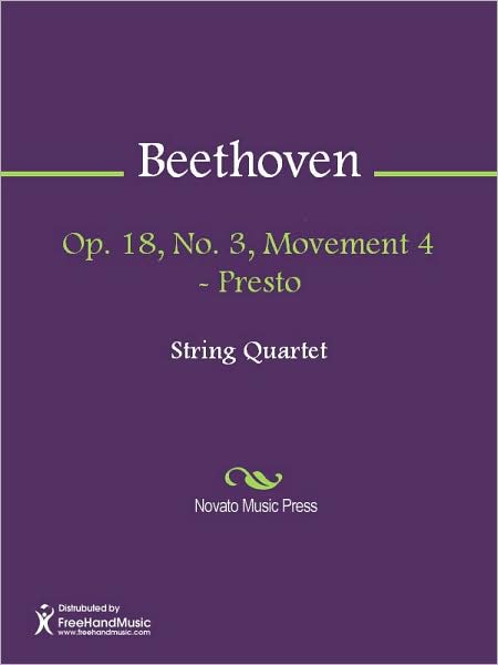Op. 18, No. 3, Movement 4 - Presto