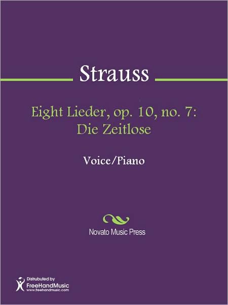Eight Lieder, op. 10, no. 7: Die Zeitlose