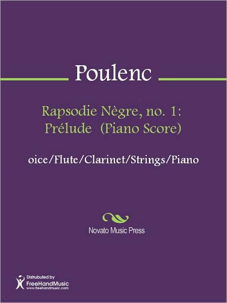 Rapsodie Negre, no. 1: Prelude (Piano Score)