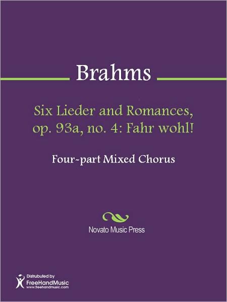 Six Lieder and Romances, op. 93a, no. 4: Fahr wohl!