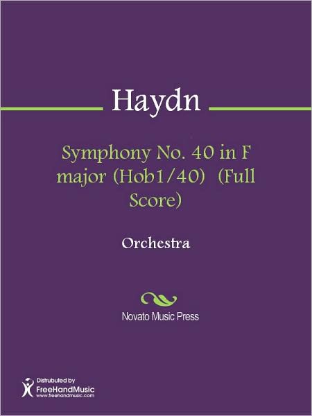 Symphony No. 40 in F major (Hob1/40) (Full Score)