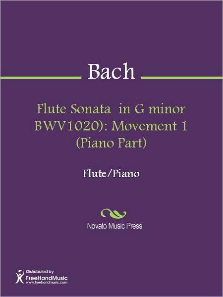 Flute Sonata in G minor BWV1020): Movement 1 (Piano Part)