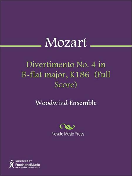 Divertimento No. 4 in B-flat major, K186 (Full Score)