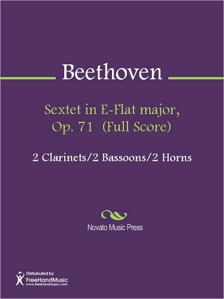 Sextet in E-Flat major, Op. 71 (Full Score)