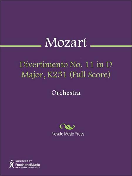Divertimento No. 11 in D Major, K251 (Full Score)