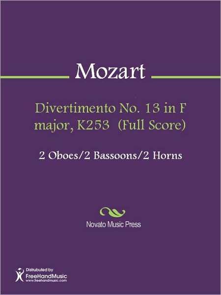 Divertimento No. 13 in F major, K253 (Full Score)