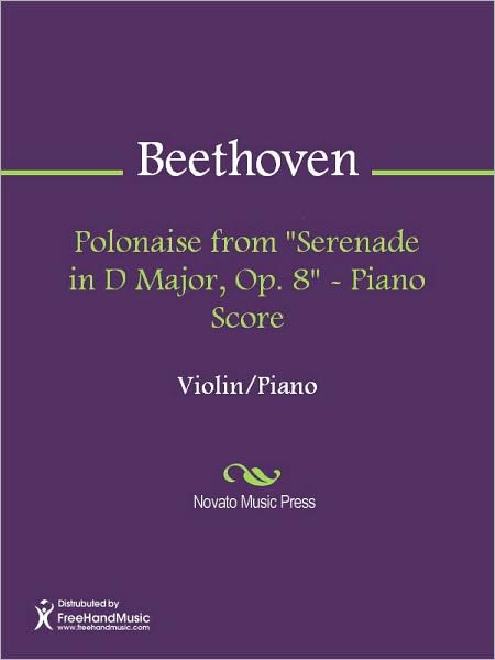 Polonaise from "Serenade in D Major, Op. 8" - Piano Score
