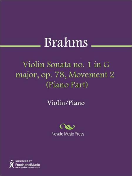 Violin Sonata no. 1 in G major, op. 78, Movement 2 (Piano Part)
