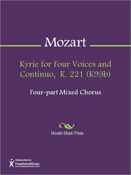 Kyrie for Four Voices and Continuo, K. 221 (K93b)