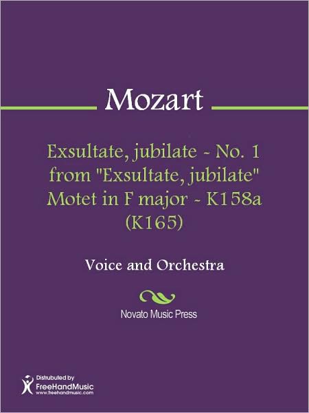 Exsultate, jubilate - No. 1 from "Exsultate, jubilate" Motet in F major - K158a (K165)