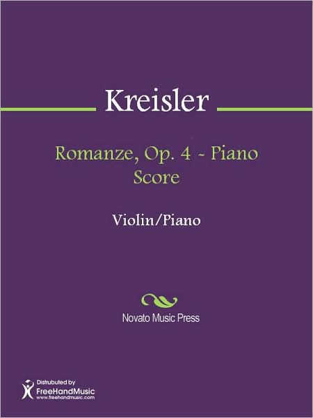 Romanze, Op. 4 - Piano Score