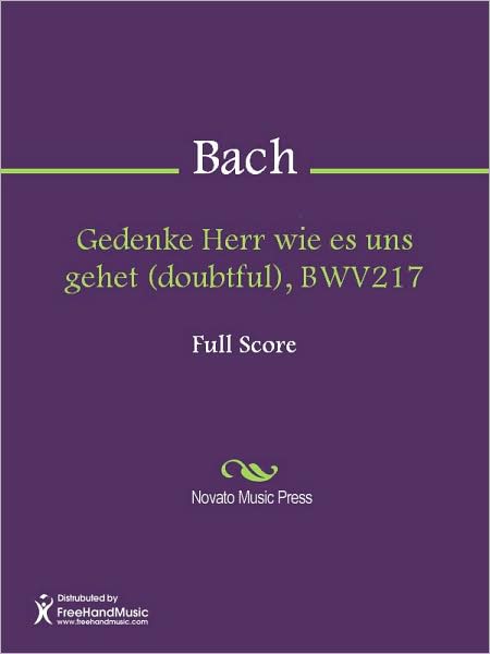 Gedenke Herr wie es uns gehet (doubtful), BWV217
