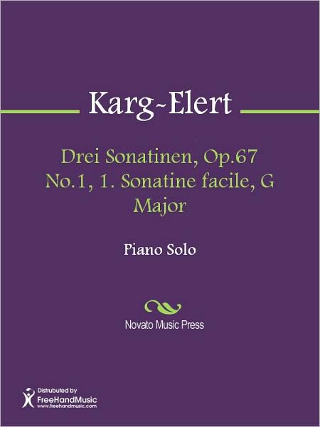 Drei Sonatinen, Op.67 No.1, 1. Sonatine facile, G Major