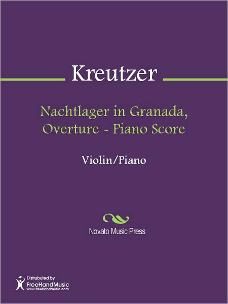 Nachtlager in Granada, Overture - Piano Score