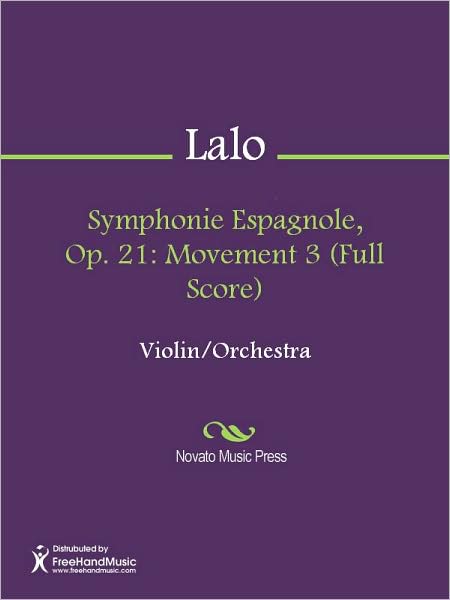 Symphonie Espagnole, Op. 21: Movement 3 (Full Score)