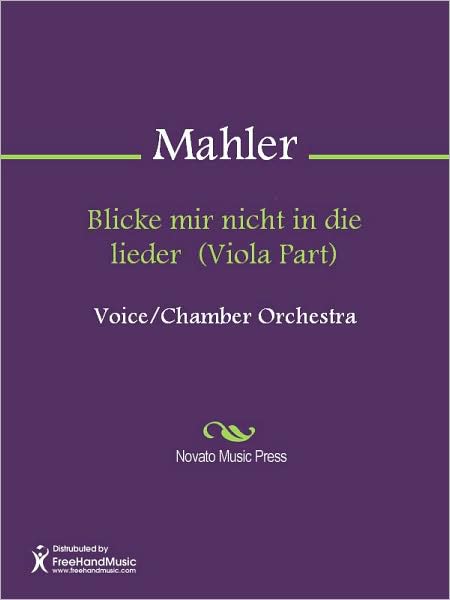 Blicke mir nicht in die lieder (Viola Part)