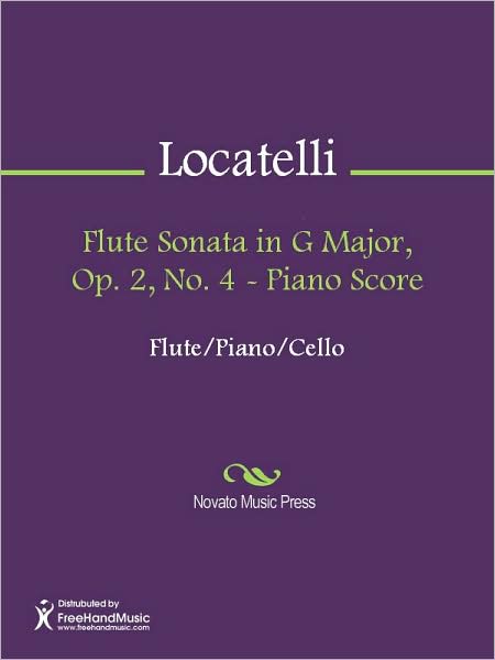 Flute Sonata in G Major, Op. 2, No. 4 - Piano Score
