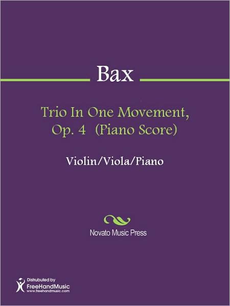 Trio In One Movement, Op. 4 (Piano Score)