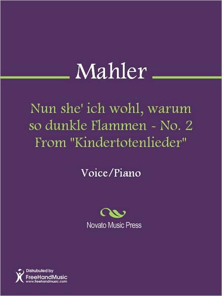 Nun she' ich wohl, warum so dunkle Flammen - No. 2 From "Kindertotenlieder"