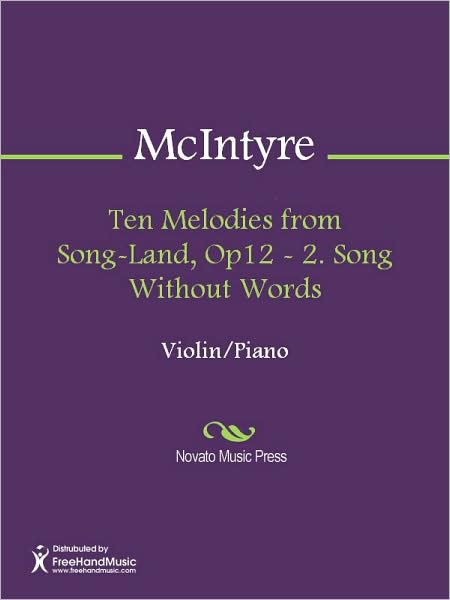 Ten Melodies from Song-Land, Op12 - 2. Song Without Words