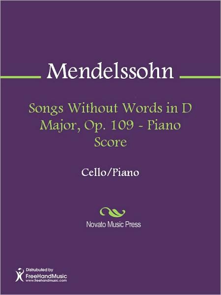 Songs Without Words in D Major, Op. 109 - Piano Score