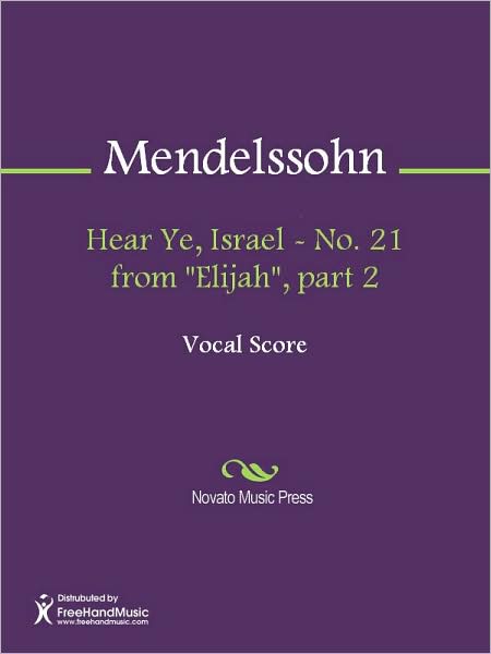 Hear Ye, Israel - No. 21 from "Elijah", part 2