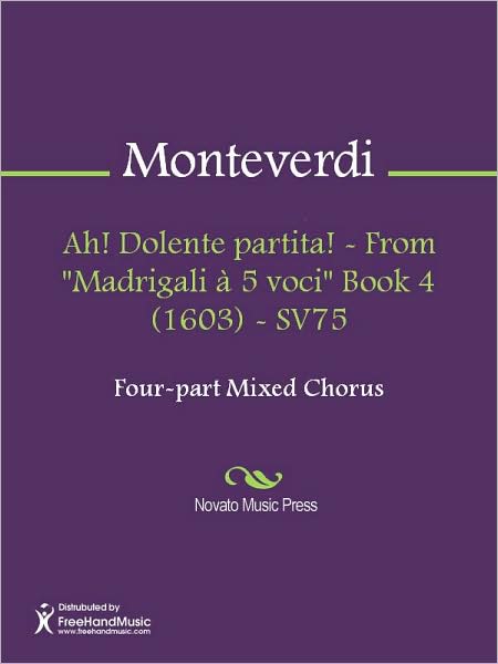 Ah! Dolente partita! - From "Madrigali a 5 voci" Book 4 (1603) - SV75