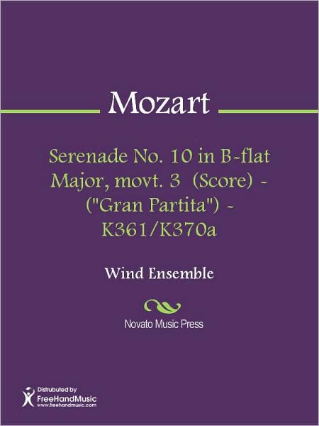 Serenade No. 10 in B-flat Major, movt. 3 (Score) - ("Gran Partita") - K361/K370a