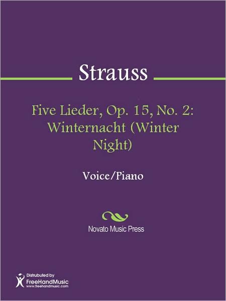 Five Lieder, Op. 15, No. 2: Winternacht (Winter Night)
