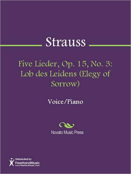 Five Lieder, Op. 15, No. 3: Lob des Leidens (Elegy of Sorrow)
