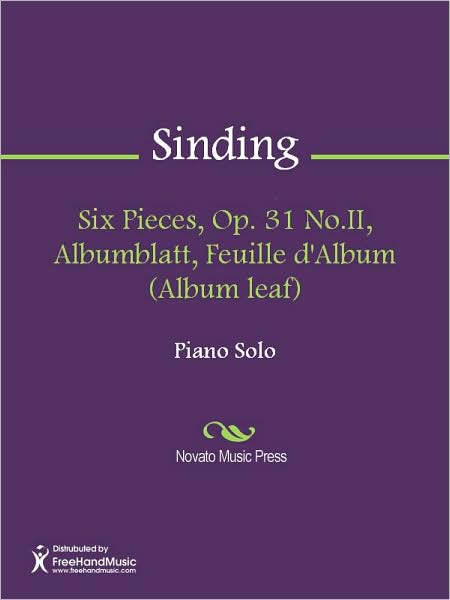 Six Pieces, Op. 31 No.II, Albumblatt, Feuille d'Album (Album leaf)