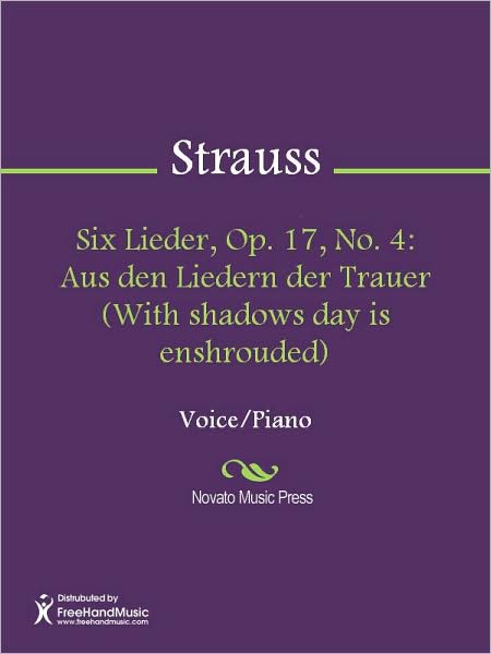 Six Lieder, Op. 17, No. 4: Aus den Liedern der Trauer (With shadows day is enshrouded)