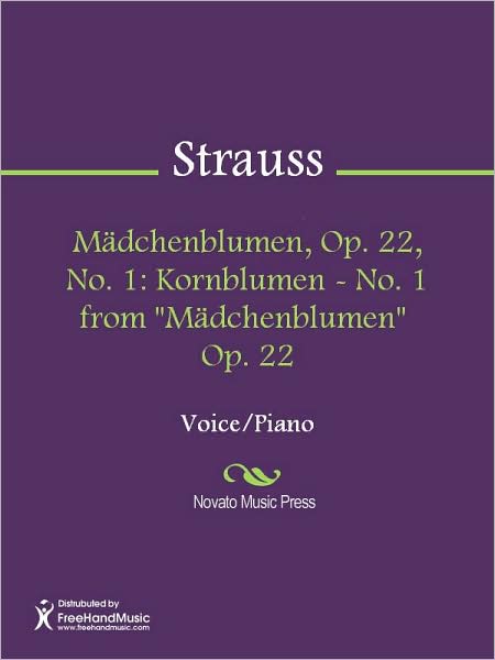 Madchenblumen, Op. 22, No. 1: Kornblumen - No. 1 from "Madchenblumen" Op. 22
