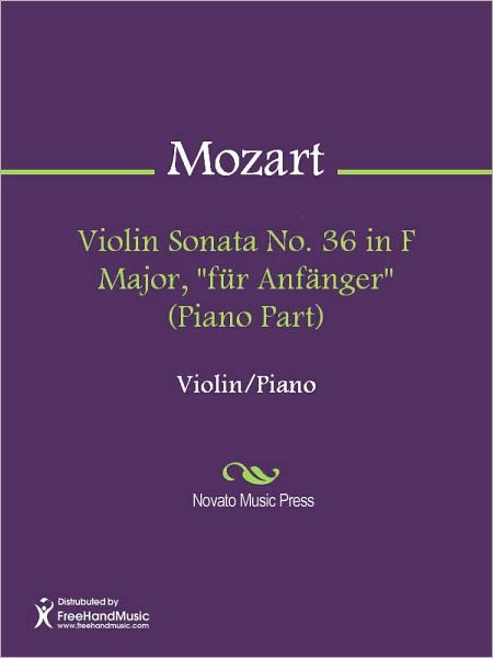 Violin Sonata No. 36 in F Major, "fur Anfanger" (Piano Part)