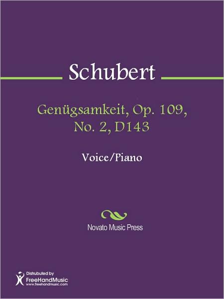 Genugsamkeit, Op. 109, No. 2, D143