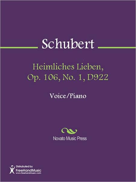 Heimliches Lieben, Op. 106, No. 1, D922
