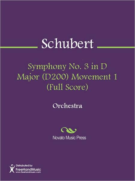 Symphony No. 3 in D Major (D200) Movement 1 (Full Score)