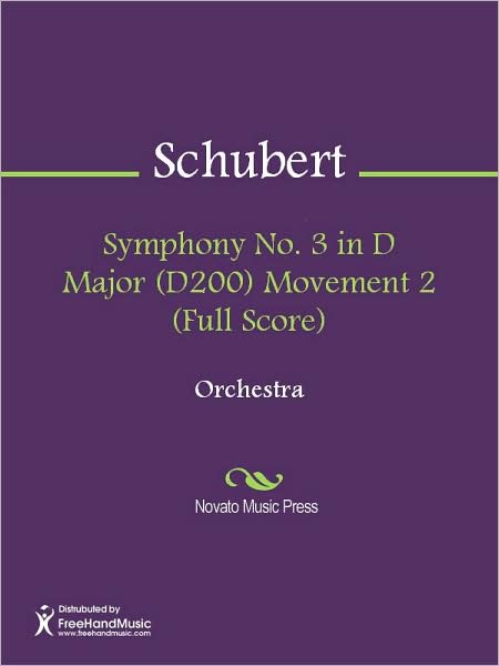Symphony No. 3 in D Major (D200) Movement 2 (Full Score)