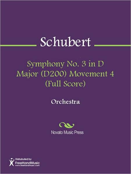Symphony No. 3 in D Major (D200) Movement 4 (Full Score)