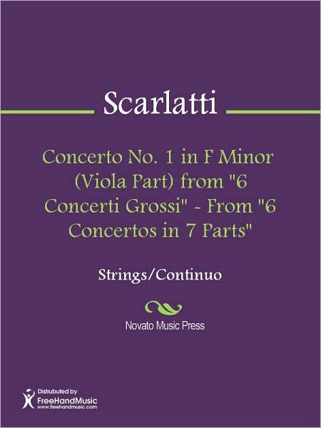Concerto No. 1 in F Minor (Viola Part) from "6 Concerti Grossi" - From "6 Concertos in 7 Parts"