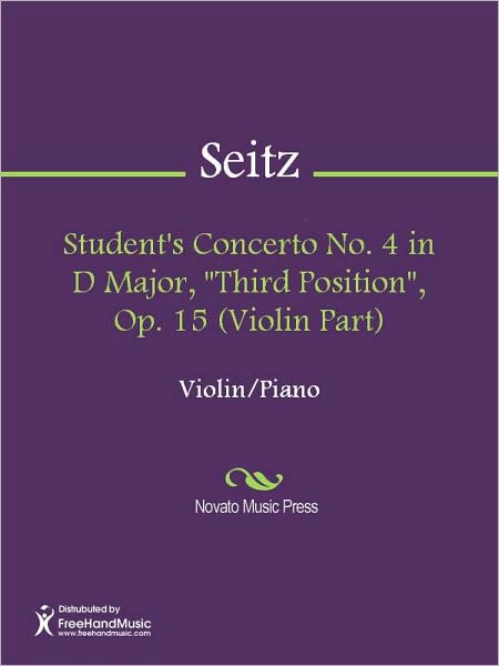 Student's Concerto No. 4 in D Major, "Third Position", Op. 15 (Violin Part)
