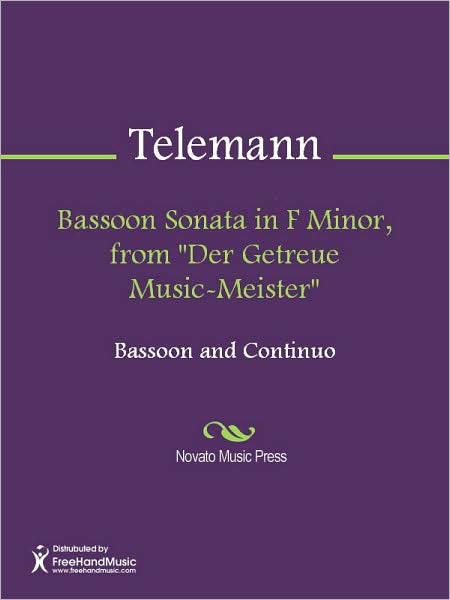 Bassoon Sonata in F Minor, from "Der Getreue Music-Meister"