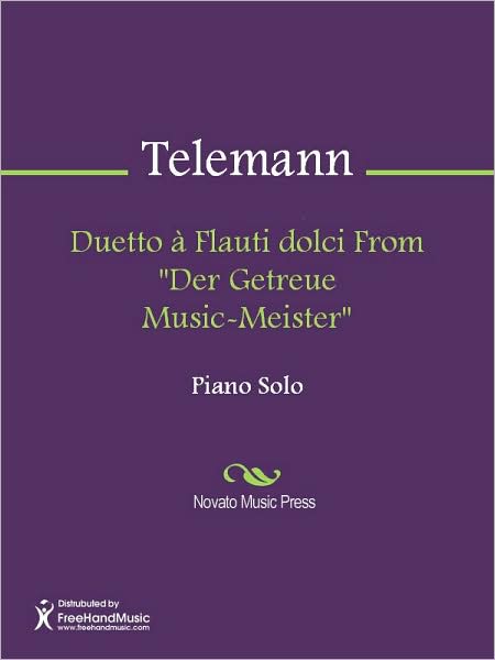 Duetto a Flauti dolci From "Der Getreue Music-Meister"