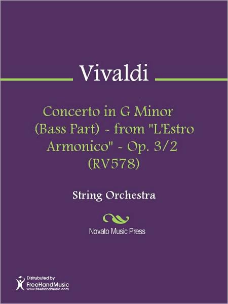 Concerto in G Minor (Bass Part) - from "L'Estro Armonico" - Op. 3/2 (RV578)