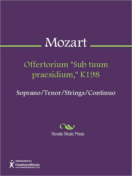 Offertorium "Sub tuum praesidium," K198