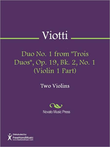 Duo No. 1 from "Trois Duos", Op. 19, Bk. 2, No. 1 (Violin 1 Part)