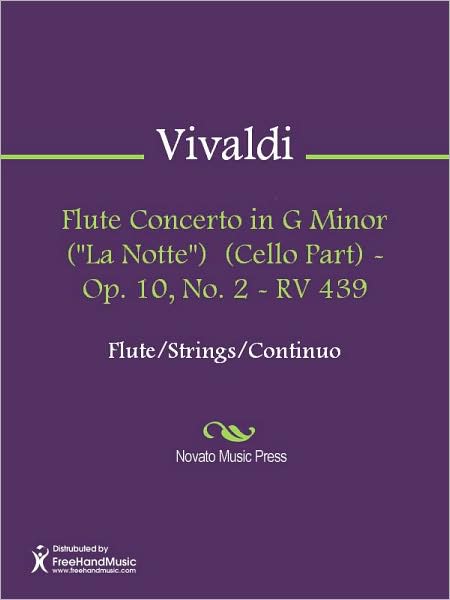 Flute Concerto in G Minor ("La Notte") (Cello Part) - Op. 10, No. 2 - RV 439