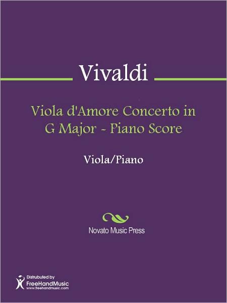 Viola d'Amore Concerto in G Major - Piano Score