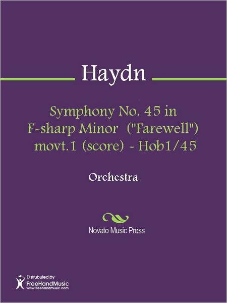 Symphony No. 45 in F-sharp Minor ("Farewell") movt.1 (score) - Hob1/45
