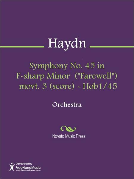 Symphony No. 45 in F-sharp Minor ("Farewell") movt. 3 (score) - Hob1/45
